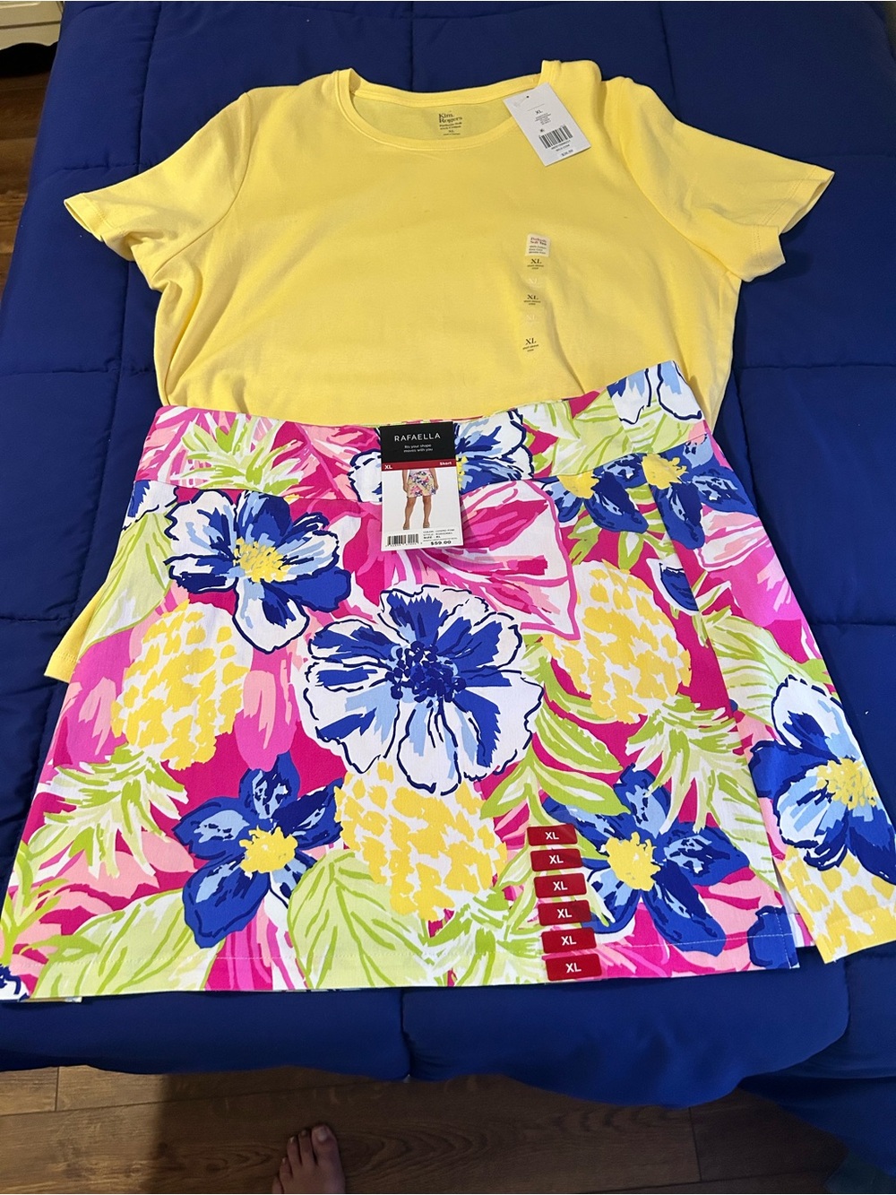 Rafaella Cosmo Pink Floral Skort & Yellow Kim Rogers Tee